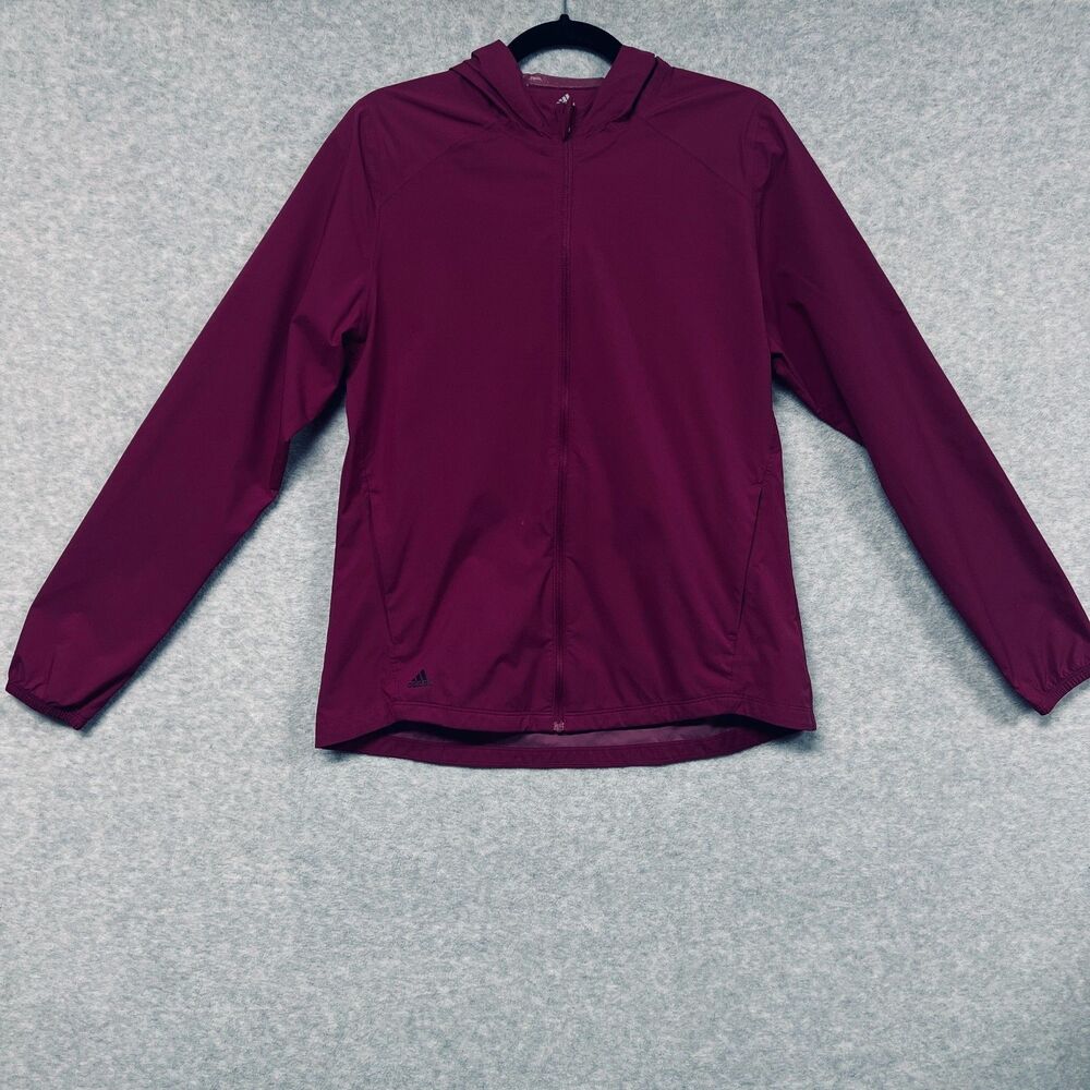 Adidas Wind.RDY Hooded Jacket Women’s M Purple Lightweight Full Zip Running